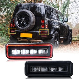 T T-ABC New Accessories Compatible with 2020-2025 Land Rover Defender Rear Bumper Lights 110 130 90 P300 P400 P500 P525 All Edition Trim Full LED 4 Bead Reverse Back Light Custom Replacement (RN)