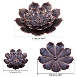 Lotus Ash Catcher Incense Stick Holder Black 2 Pieces Incense Container Set Incense Burner Plate with Removable Ash Catcher Lotus Incense Burner for Yoga Tea House