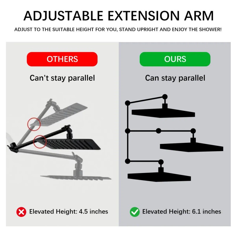 Regadera Cuadrada Negra Con Manguera Tipo Lluvia Y Telefono