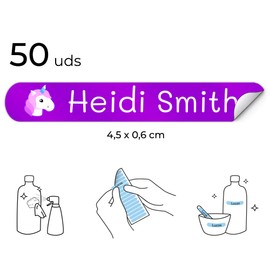 50 Customisable Mini Sticky Labels for Labelling Objects, Pens, Pencils, Dimensions: 4.2 x 0.5 cm