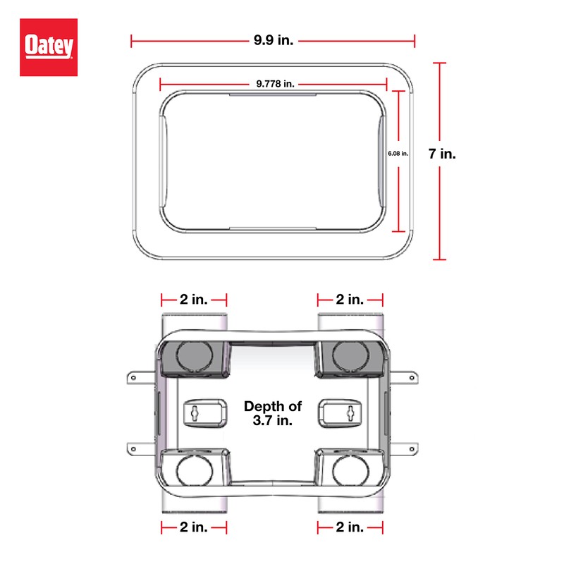 Oatey 38241 Contractor Assembled Washing Machine Outlet Box F1807, 1/4"