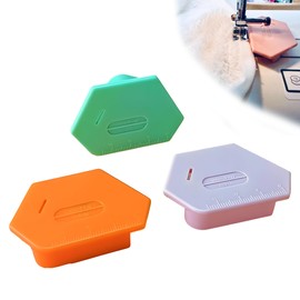 Mulomir 3 Pieces Magnetic Seam Guides for Sewing Machines, Multifunctional Polygonal Hem Guides with Scale, Sewing Accessories