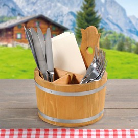 KESPER 69295 Storage Box/Cutlery Container Diameter 17 cm Height 20 cm Pine Wood