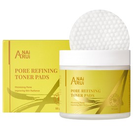 ANAI RUI Pore Minimizing Pads, with Witch Hazel, PHA, Salicylic Acid, Niacinamide, Facial Toner for Exfoliation and Minimizing Pores, Improving Skin Tone, 50 Pads