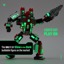 JITTERYGIT Mech Building Robot Glow in The Dark Action Figure Toy Set, Cool Space Super Hero Christmas Birthday Gift, Best Xmas Holiday Present Bricks for Boys, Girls, Teen 6 7 8 9 10 Year Old
