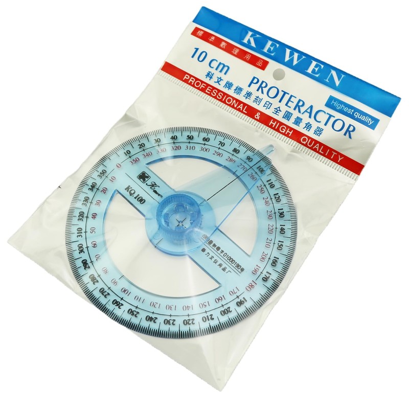 YTgilo 360 Degree Rotating Indicator Pin Circular Protractor 3.93inch Plastic