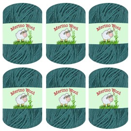 6-Pack 100% Merino Wool Yarn for Knitting and Crochet by Sunny Cat (29 Storm Sea)
