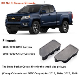 Moonlinks GMC Canyon Stake Pocket Cover for 2015 2016 2017 2018 2019 2020 2021 2022 GMC Canyon/Chevy Colorado Stake Pocket Covers,Truck Bed Rail Stake Pocket Plugs (Will NOT Fit Silverado & Sierra)