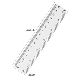 Unjoo Clear Plastic 6 Inch Straight Ruler, Shatterproof With Inches and Centimeters for School, Classroom, Home, or Office (2pcs)