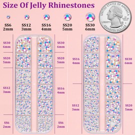 TINKRSTUFF TINKRSTUFF Resin Jelly Rhinestones for Crafting with B7000 Jewelry Glue, 2 Boxes White AB Flatback Crystals with 3Pcs 10ml Glue, Bedazzling Non Hotfix Gems for DIY Tumblers Clothing Shoes Manicure