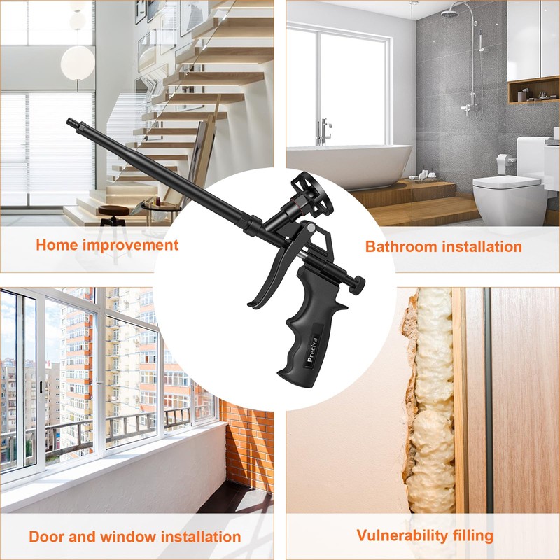 Foam Gun, Preciva Professional Foaming Gun Heavy Duty PU Expanding