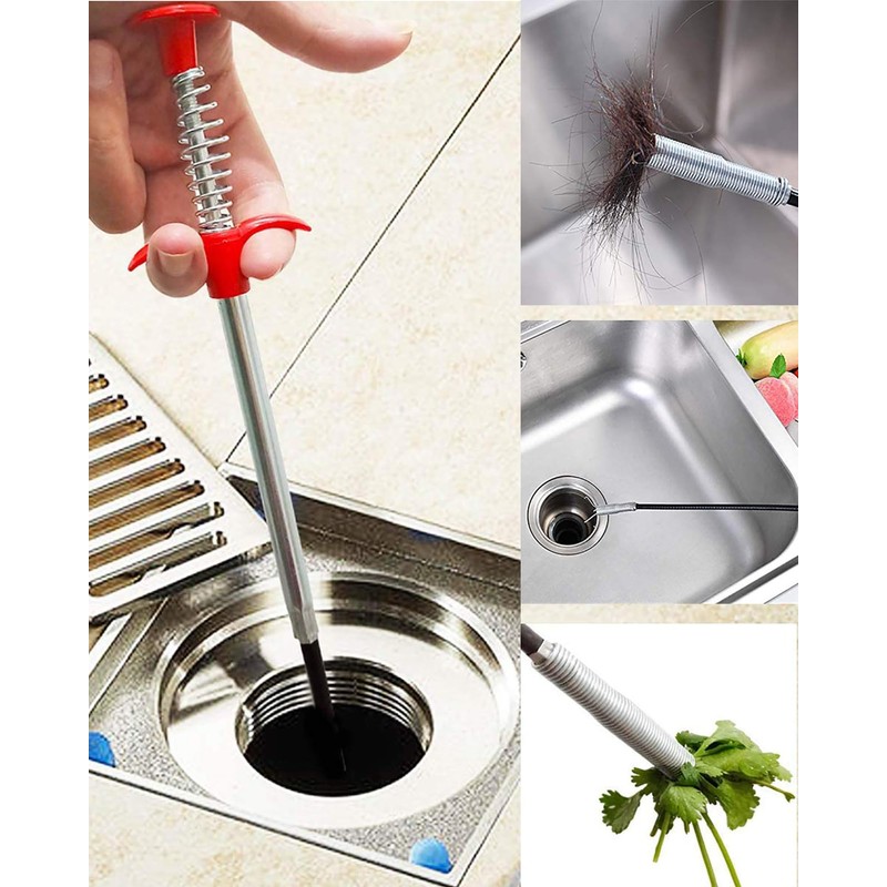GDOMI 33 Inch Drain Snake Clog Remover,Flexible Grabber Claw Tool