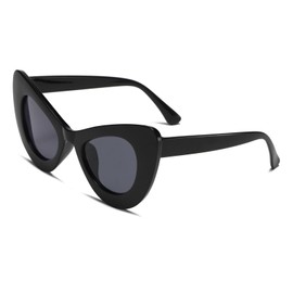 LJCZKA Trendy Cat Eye Sunglasses Womens, Vintage Round Cat Eye Sunglasses Womens Cute Sun Glasses for Party Beach Holiday