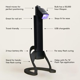 Fix 'N' Flash LED-Taschenlampe: Tragbare Nagellampe für Gellack mit beweglichem Kopf, wiederaufladbar über USB, freihändige Bedienung - perfekt für Zuhause, auf Reisen und im Salon