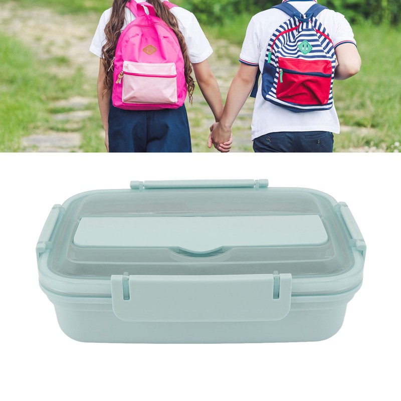 Lunch Box 3 Compartments 304 Stainless Steel Plastic Matching Spoon