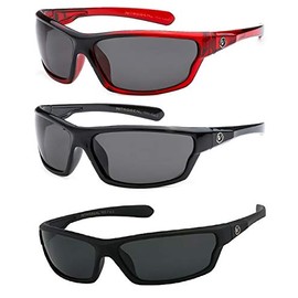 Nitrogen 7032 Polarized 2 & 3 Pack Sunglasses (3 Pack 1 BlK 1 BM 1 RD NB)