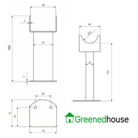 Greened House Oval Tube Radiator Feet Freestanding Pair Floor Standing Double & Single Oval Tube Radiators Support (Anthracite)