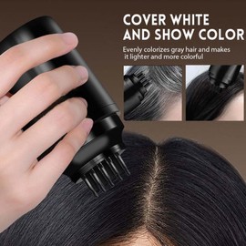 Abdeckung zum Kaschieren Grauer Haare,Temporärer Haarfärbekamm,Wasserdicht und Schweißfest,Quick Color Root Touch Up Hair,Sofortiger Haarfärbekamm für Frauen und Männer (03#Black, 1Pcs)