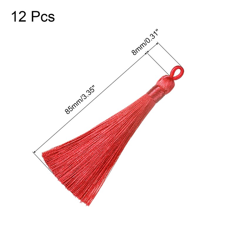 sourcing map Bookmark Tassels - 12Pcs 3.66" Silky Soft Mini