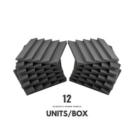 ACOUSPANEL Acoustic Foam Acoustic Panels Sound Foam Wall Panels Non-Vacuum Compressed Anthracite Grey (Pack of 12)