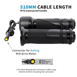 BAFANG Electric Bike Full Twist Throttle Speed Control Handle 24V 36V 48V 60V 72V for Ebike with 3 PIN SM/Waterproof Ebike Throttle