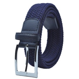 Ashford Ridge Mens 33mm (1.25") Elastic Webbing Belt (Navy, XL)