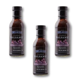 DeLallo Balsamic Vinaigrette Dressing, Italian Dressing for Salads and Marinades, Sweet and Tangy Flavor, Made with Olive Oil, Vegan, 12 oz Bottle (3 Pack)