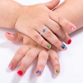 AILAAILA Rings for Little Girls Birthstone Rings Size 1 2 3 4 Stainless Steel Jewelry for Mother Daughters Girlfriend Women Daughters Gifts June Size 3