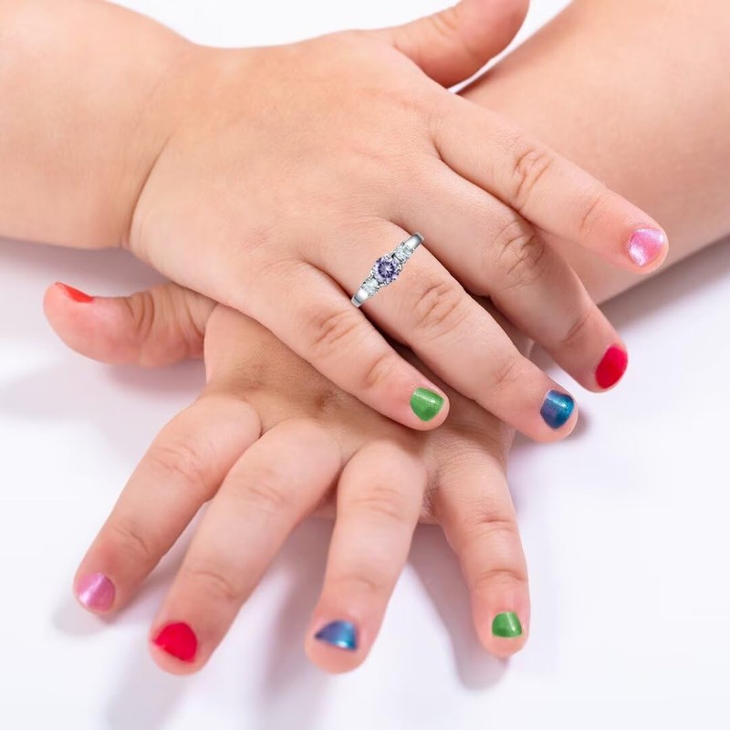 AILAAILA Rings for Little Girls Birthstone Rings Size 1 2