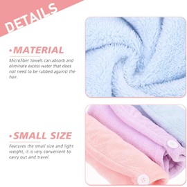 Homoyoyo Toallas de Microfibra para Cabello Mujer 3 Piezas Absorbentes de Coral Fleece Secado Rápido Envoltura para Cabello Húmedo Antiencrespamiento
