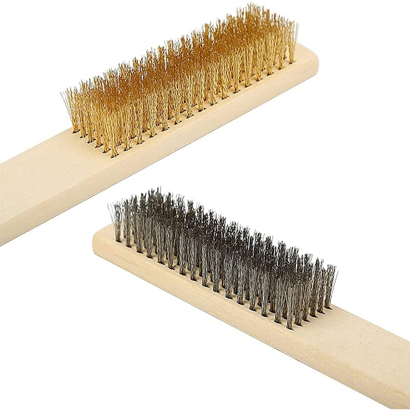 CENPEK Mini Wire Brush, Brass Brush Set, Steel Brass Nylon