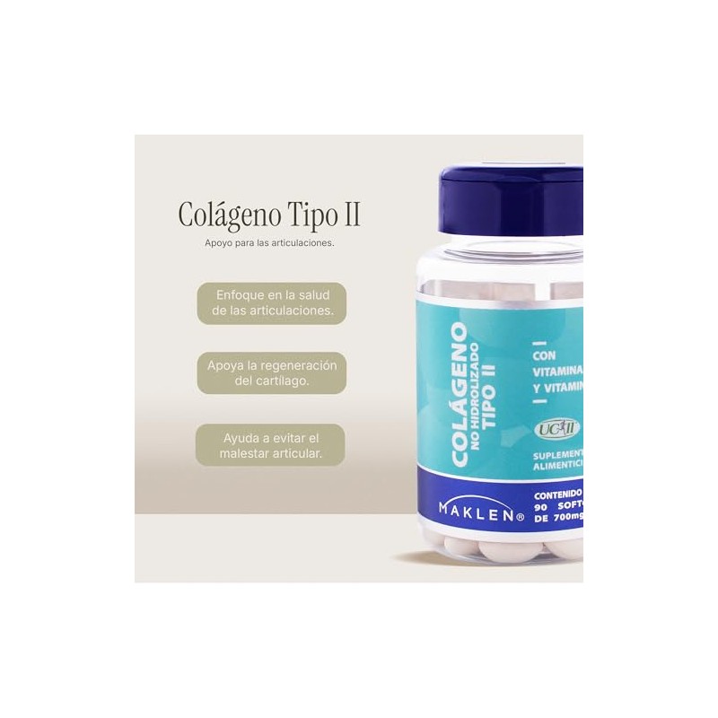 Colageno Tipo Maklen Lonza Adicionado Vitaminas Articulaciones Cartílago Softgels