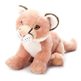 The Petting Zoo Mountain Lion Stuffed Animal Plushie, Gifts for Kids, Earth Keeperz Wildlife Animals, Zoologee Brown Cougar Plush Toy, 12 inches