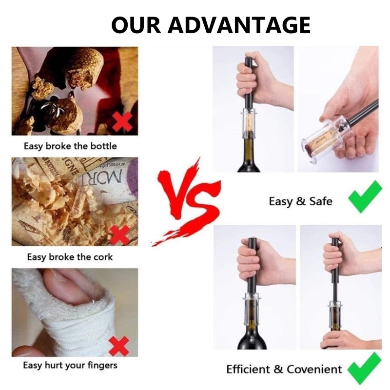 Wine Air Pressure Pump Bottle Opener Set,Simple Wine Pump Cork