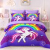 Pamnest Full Comforter Set for Girls, 7 Pieces Unicorn Bedding