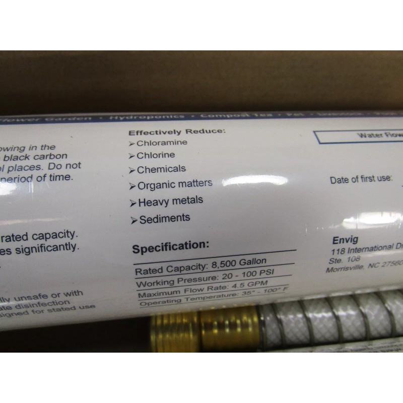 Envig 2 Catalytic Carbon KDF55 Inline Garden Hose Filter Hydroponics