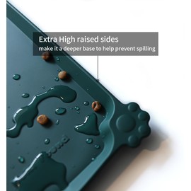 Hoki Found Silicone Pet Food Mats Tray - High-Lips Pet Dog Cat Bowl Mats - Dog Pet Cat Feeding Mat - Waterproof Dog Cat Food Mats -Pet Water Mats for floors - Dark Cedar