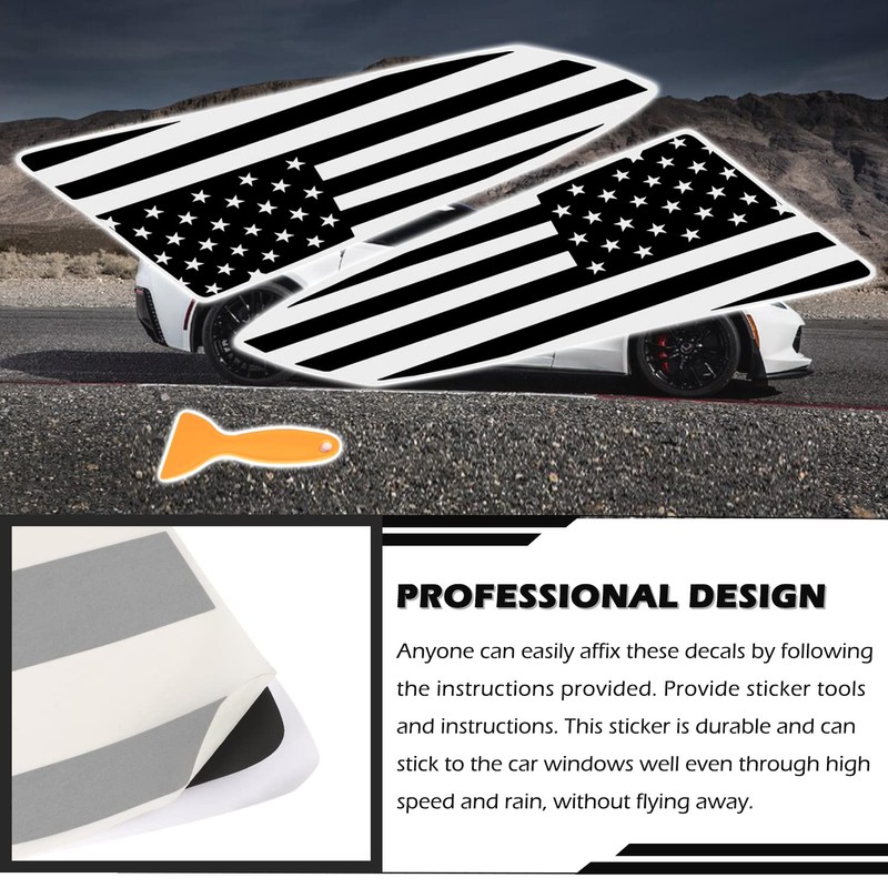 for Both Side American Flag Window Decals fit for C7