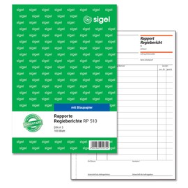 SIGEL RP510 Rapport / Regiebericht A5, 100 Blatt