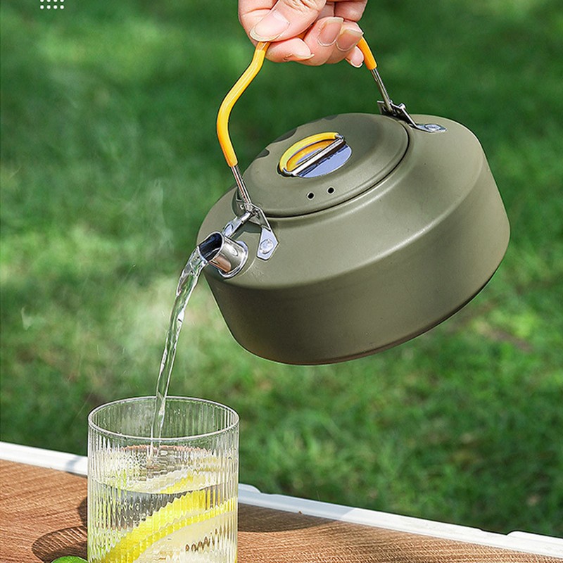 1L Outdoors Kettle Heat Resisting Stainless Steel Teapot Portable Camping