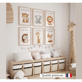 LAVEMA Decoration for Baby Room, Affirmation Poster A4 (21 x 30 cm), without Frame, Poster Animals, Children's Room, Boys Picture, Wall Poster for Children, Decoration, Safari, Jungle