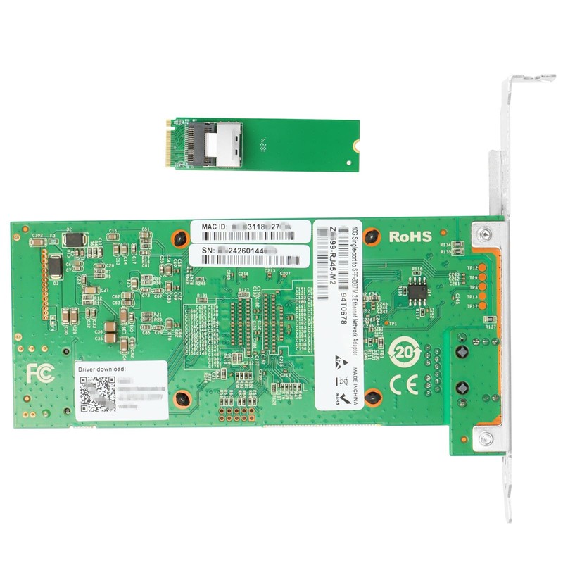 Euqvos 10 Gigabit M.2 to RJ45 NIC, Intel 82599 Controller,