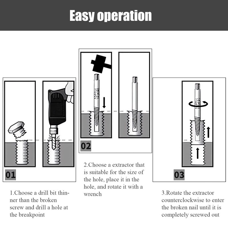 OMIGA 6 Piece Screw Extractor Set Screw Extractor Professional Left