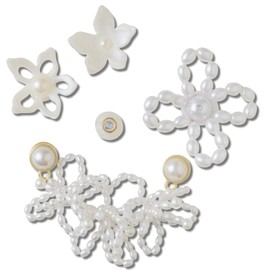 Crocs White Pearl Beads, Pack of 5