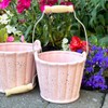 Darthome Pink Speckled Basket Pots Set Of 3 Ceramic Small