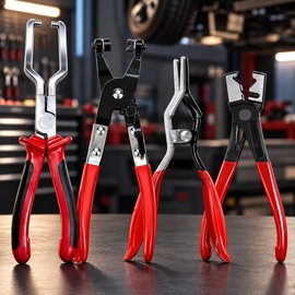 Manual Hose Clamp and Fuel Line Disconnect Pliers - Single Tools or 4-Piece Set