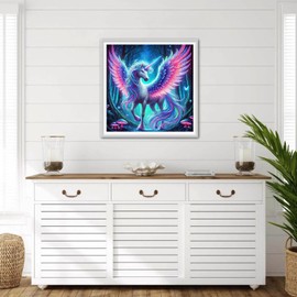 DPHERO Unicorn Diamond Painting Kits for Beginners Adults,5D DIY Wings Diamond Art Kits,Round Full Drill Dreamland Diamond Painting Art,DIY Painting by Numbers Diamond Art Painting 12x12 inch