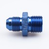 Blue Anodized Straight Aluminum Male Flare -6 AN to M16x1.5