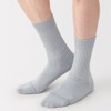 Muji Men's Socks, Right Angle, Smooth Cotton Socks, light silver