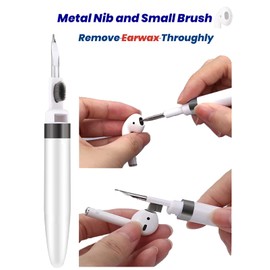 AHERO 4 in 1 Cleaner Kit for AirPods, Cleaning Pen for Earphones, Cleaning Tool for Charging Case and Headphones (Black)